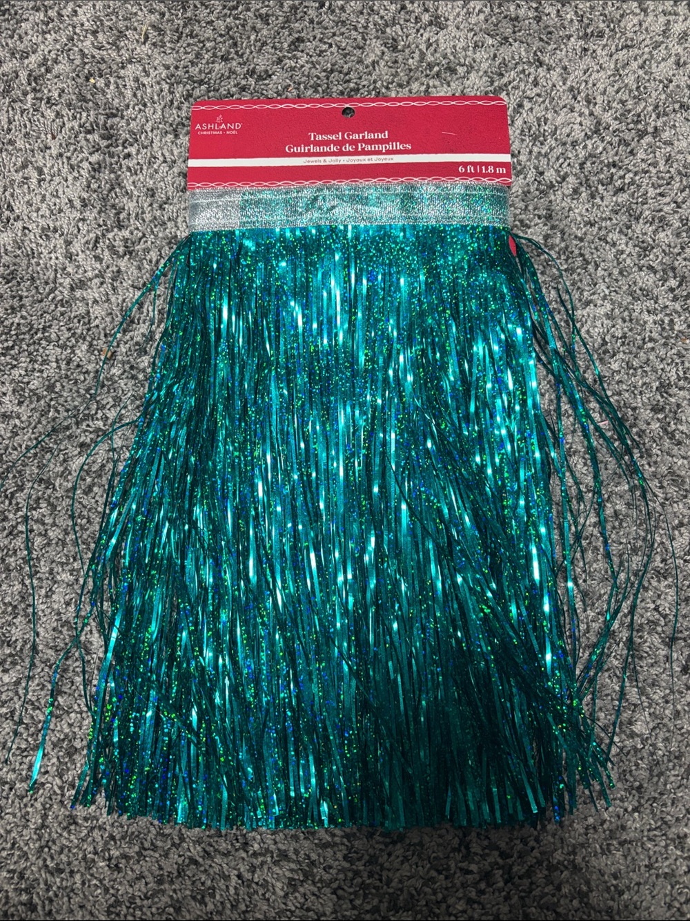 Ashland Teal Metallic Fringe Tassel Garland